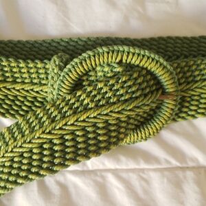Handmade Green and Yellow Braided Belt